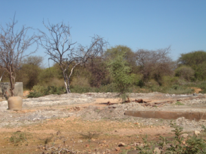 Burned down houses and shops in Ooflow area due to conflict